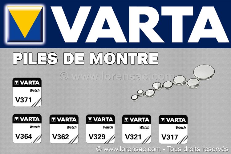 Piles bouton pour montres VARTA