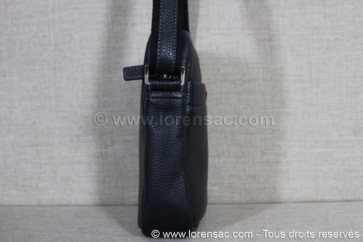 Profil de la sacoche en cuir noire katana Sacoche en cuir noire katana profil