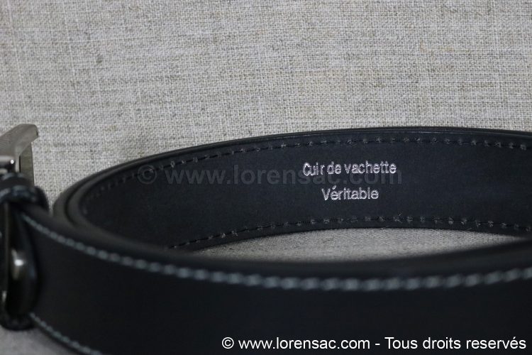 Côté Intérieur de la ceinture en cuir 35mm noire Intérieur ceinture en cuir 35mm noire