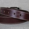 Ceinture en cuir 35mm marron avec coutures et trous