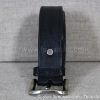 Ceinture cache billet en cuir noir avec boucle argent