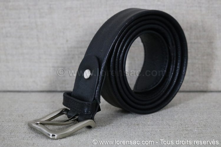 ceinture cache argent voyage cuir noir