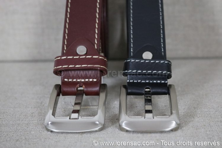 Ceinture en cuir bride 35mm avec boucle solide argenté Ceintures en cuir noir et marron 35mm avec boucle design