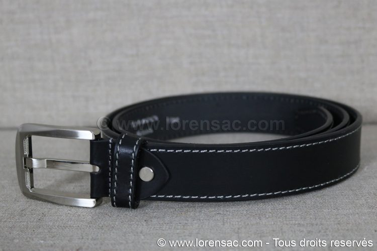 Ceinture en cuir 35mm noir pour homme et femme Ceinture en cuir 35mm noire homme femme