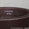 Intérieur de la ceinture homme solide marron avec inscription Cuir de vachette Véritable