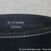 Intérieur de la ceinture homme solide noire avec inscription Cuir de vachette Véritable