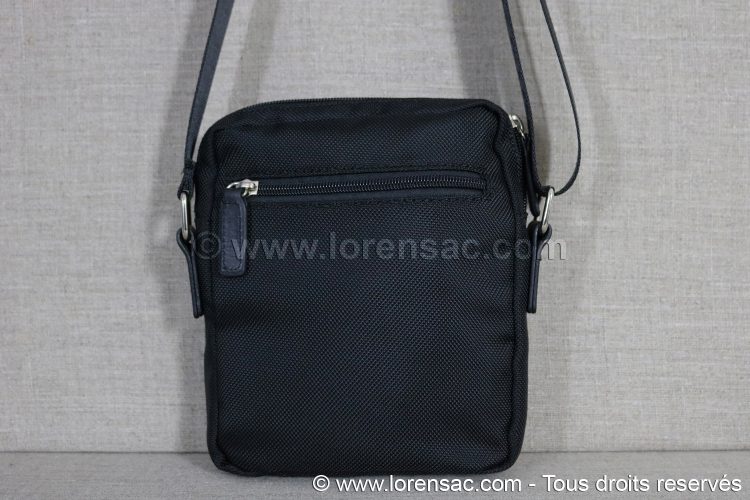 Poche zippée de la petite sacoche homme noire   petite sacoche homme pas cher noire avec poche zippée