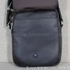 Petit sac homme cuir noir avec rabat et pression