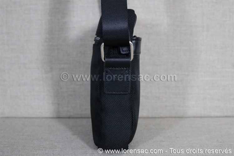 Côté de la sacoche homme pas cher noire katana nylon et cuir Sacoche homme cuir pas cher noire côté