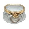 Boîte à bijoux pilulier Argenté clair en cuir souple