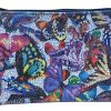 Face avant Pochette Papillon en cuir bleu
