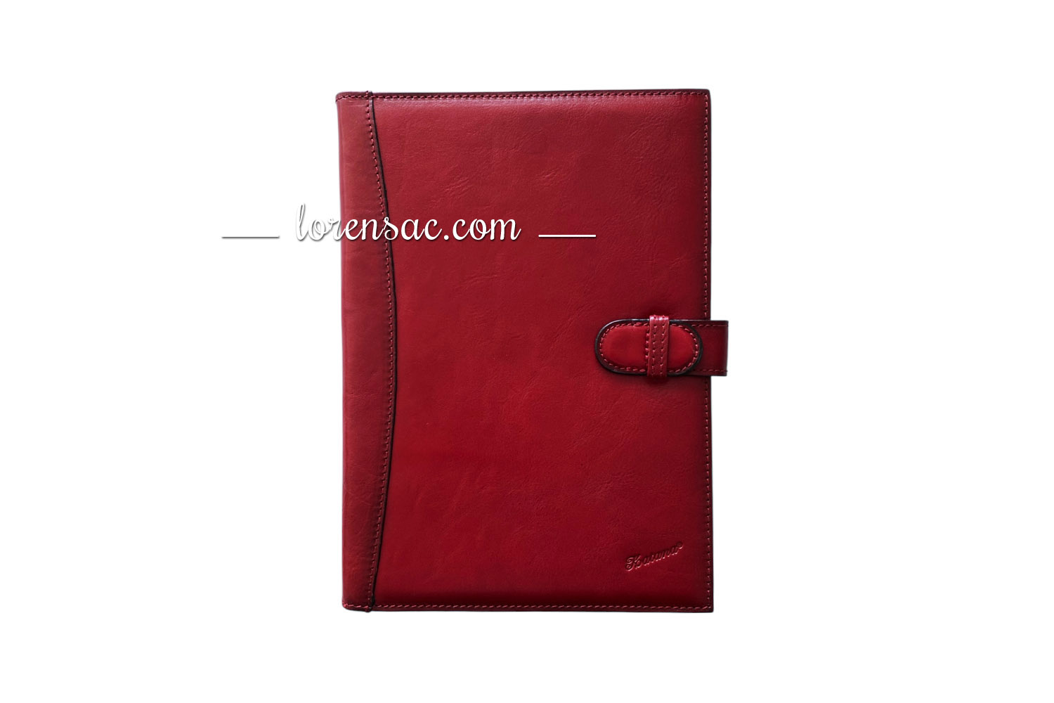 Porte document homme rouge fermoir rabat