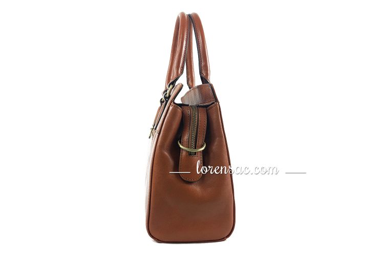 Côté du sac à main chic femme tendance Katana en cuir véritable couleur  miel côté sac à main chic femme tendance en cuir miel