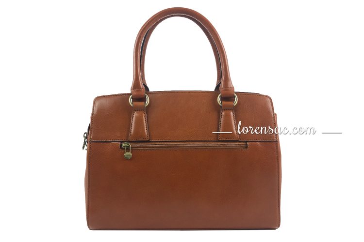 Poche arrière zippée du sac à main chic femme tendance Katana en cuir miel Poche arrière zippée sac à main chic femme tendance en cuir miel