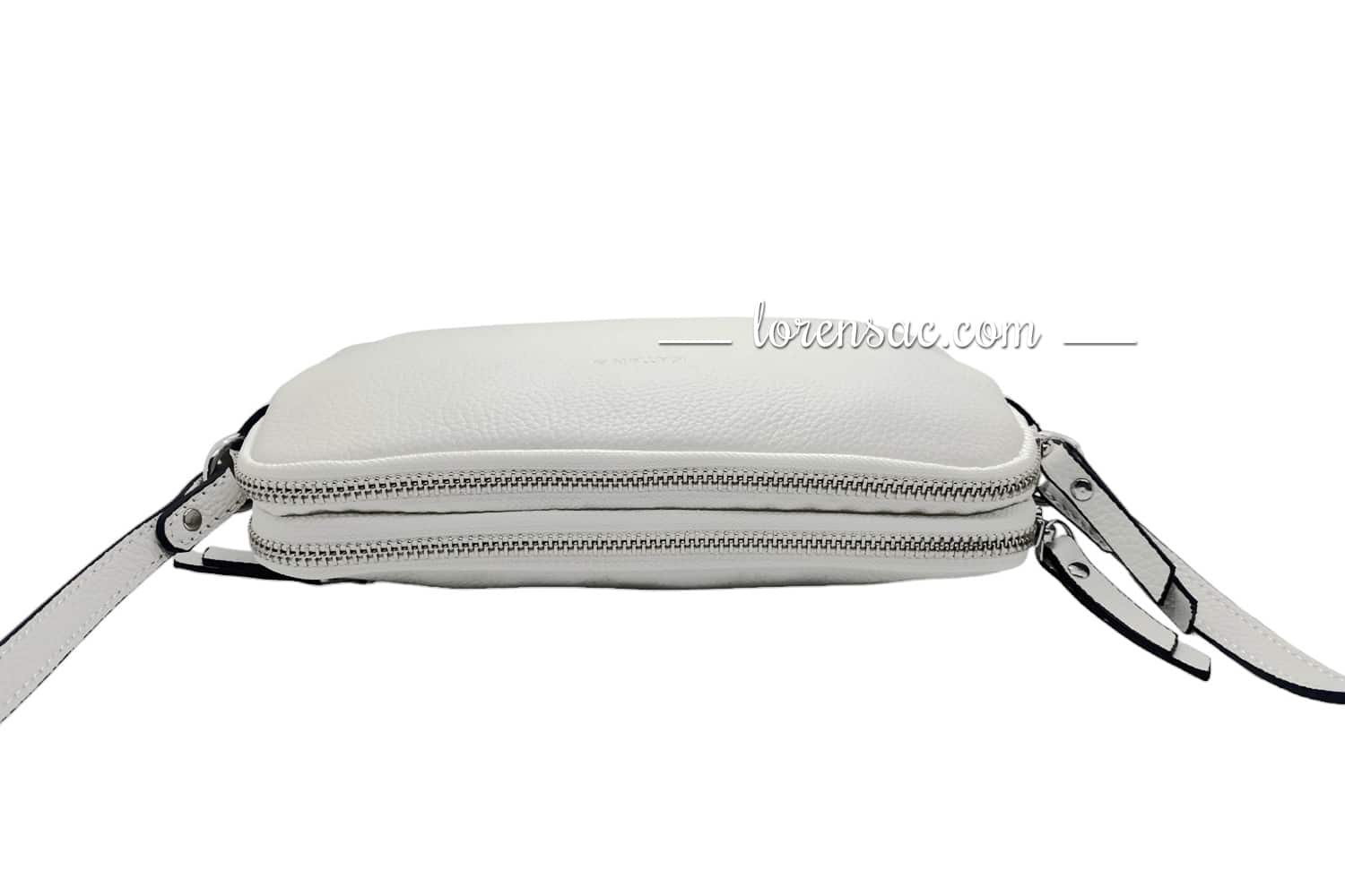 Sac bandoulière cuir blanc femme