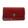 Avant grand porte monnaie en cuir rouge pour femme