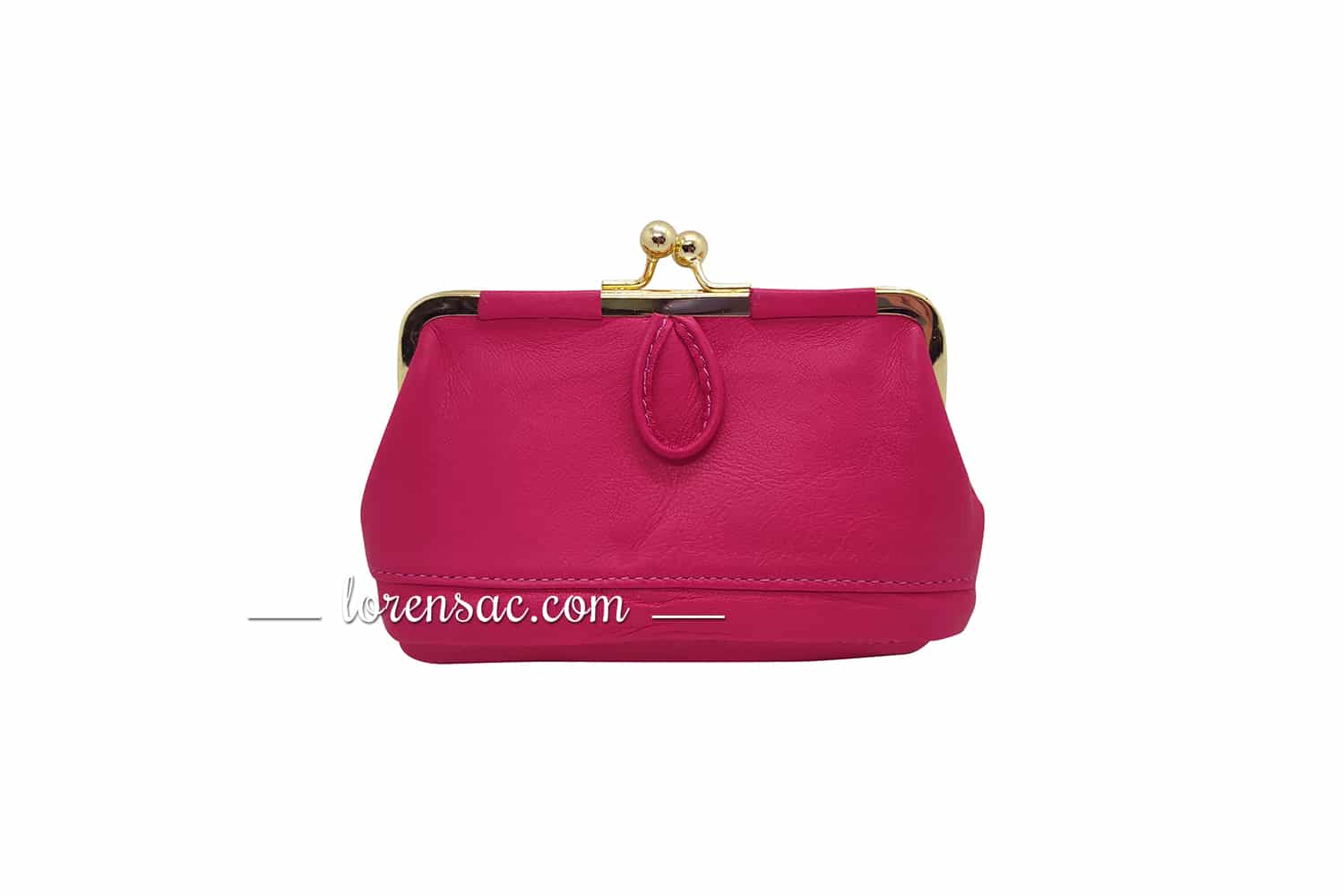 Grand porte monnaie cuir vintage véritable rose pour femme