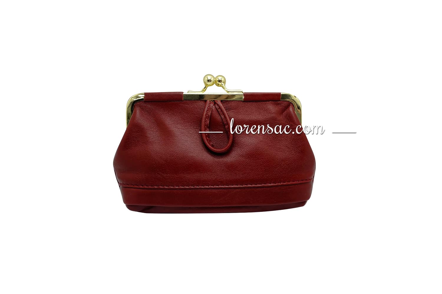 Grand porte monnaie vintage cuir bordeaux