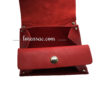 Compartiment monnaie grand porte monnaie en cuir rouge pour femme