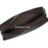 Intérieur de la grande trousse en cuir marron foncé