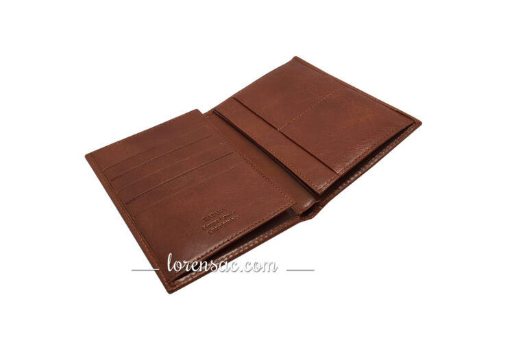 intérieur portefeuille porte-cartes porte-papiers cuir vachette marron