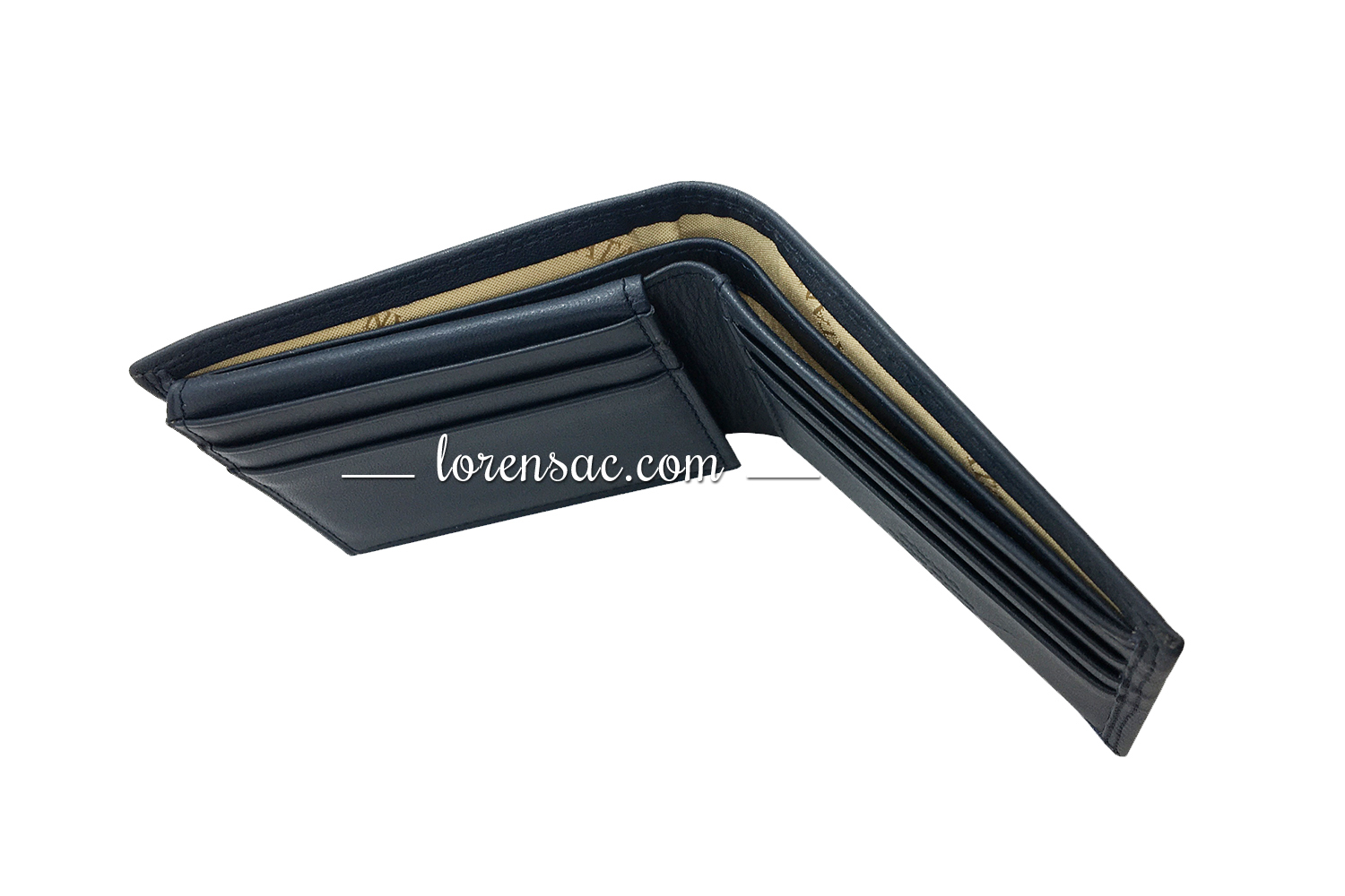 Compartiment pour billet du mini portefeuille en cuir véritable bleu marine 
 compartiment billet mini portefeuille cuir bleu marine homme femme