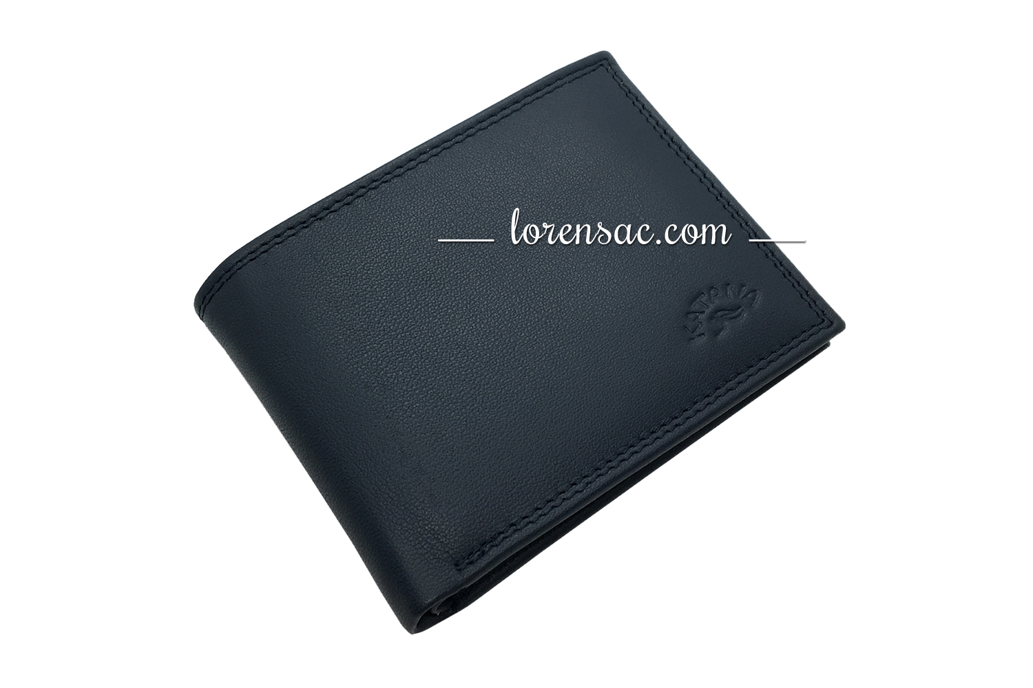 Avant du mini portefeuille en cuir véritable bleu marine  avant mini portefeuille cuir bleu marine homme femme