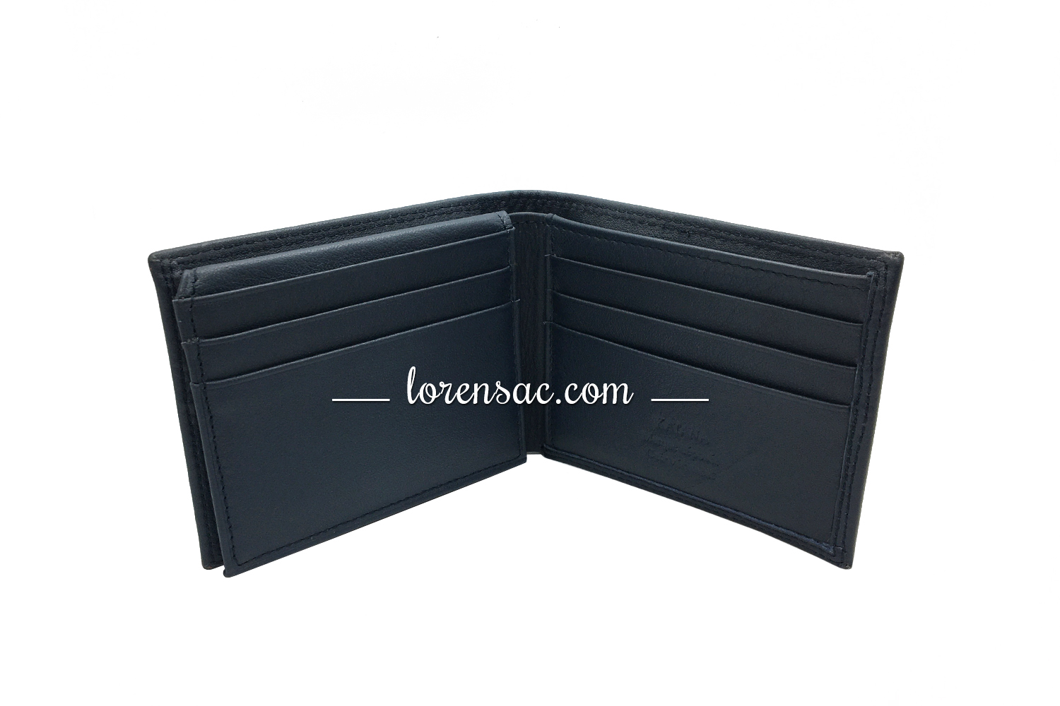 Compartiments pour cartes du mini portefeuille en cuir véritable bleu marine 
 compartiments cartes mini portefeuille cuir bleu marine homme femme