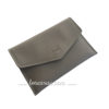 Pochette pour carte grise taupe gris en cuir véritable papier véhicule