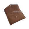 Fermeture pression pochette pour carte grise en cuir marron