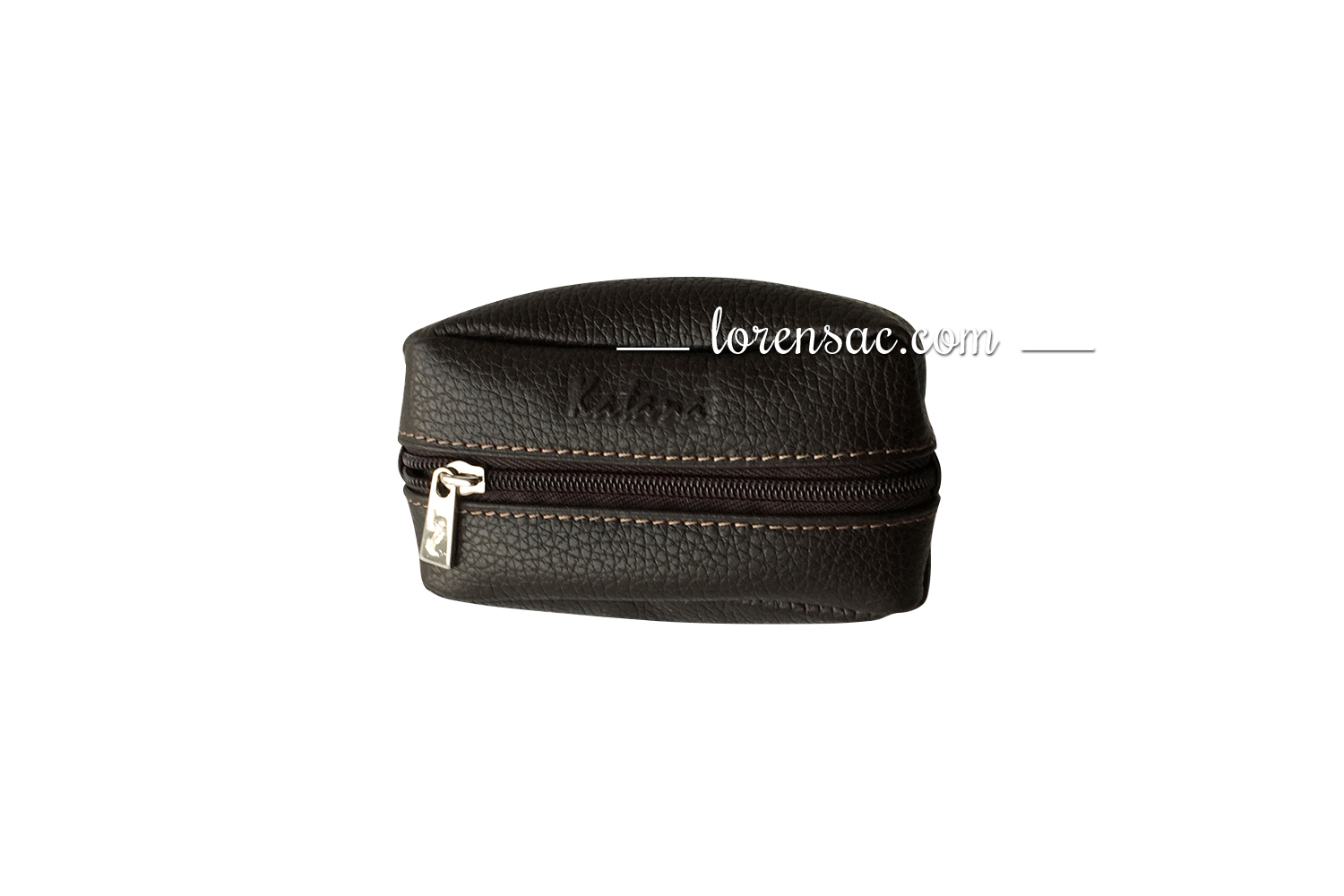Porte monnaie grain de café marron foncé en cuir Katana Katana porte monnaies grain de café cuir grainé chocolat