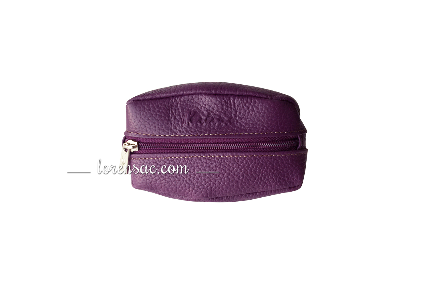 Porte monnaie grain de café violet en cuir Katana Petite maroquinerie violette cuir