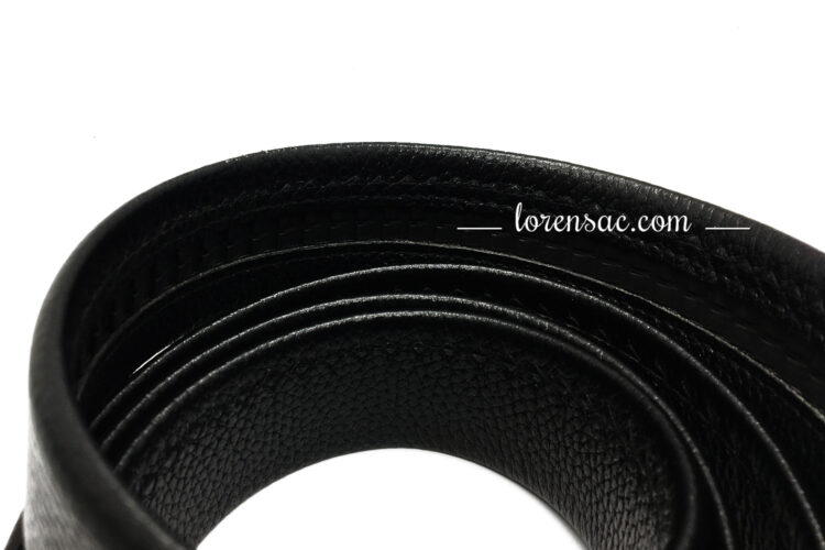 bride ceinture sans trou réglable noire en cuir