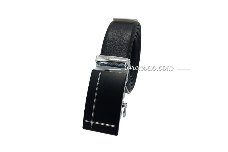 Ceinture sans trou homme femme réglable à crémaillère en cuir automatique