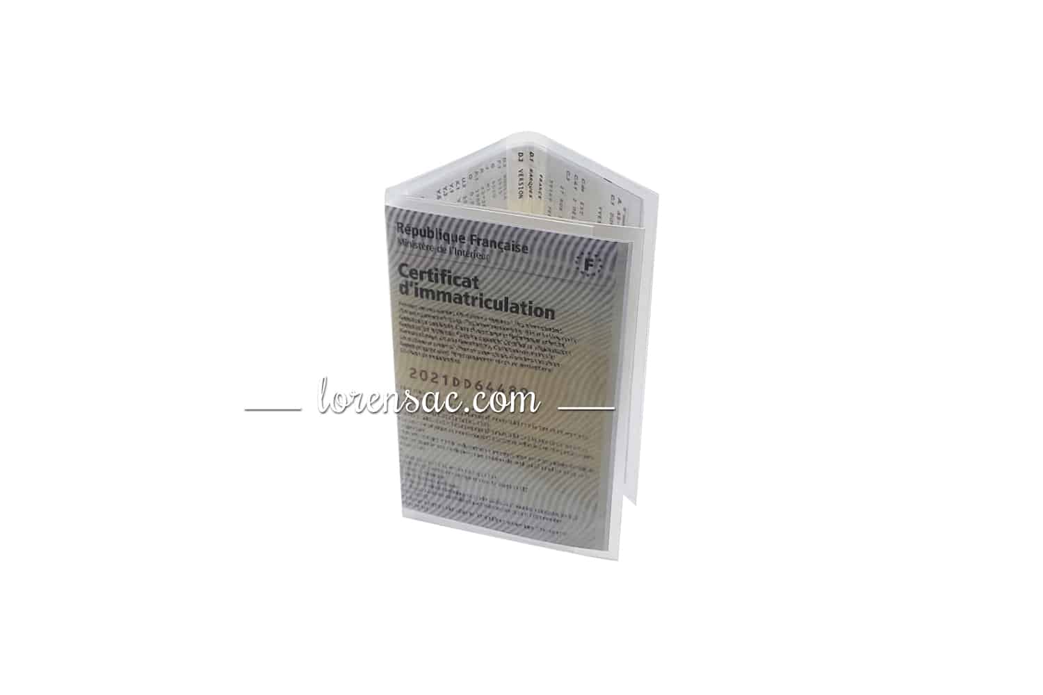 Housse carte grise plastique transparent