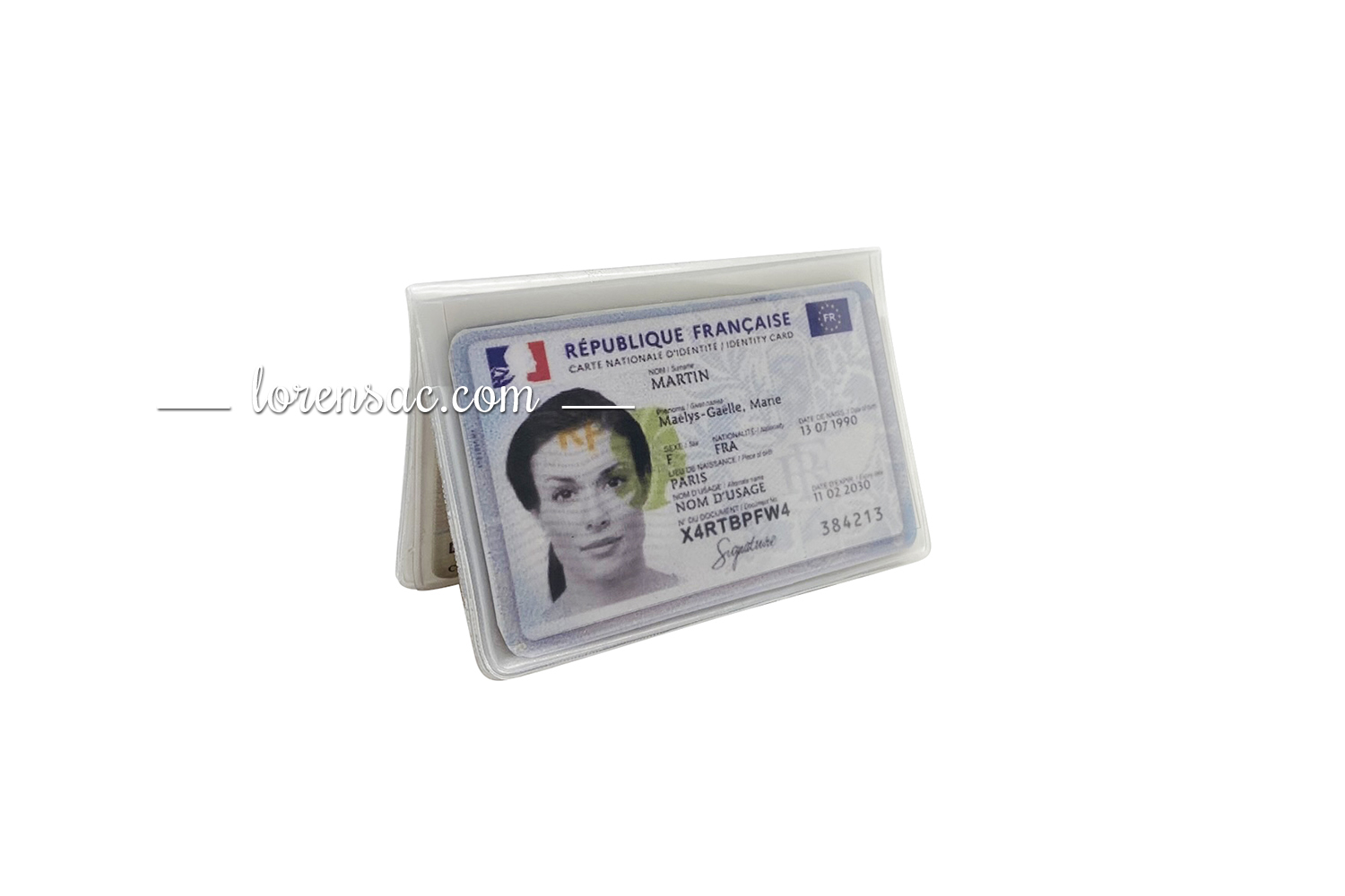 Pochette carte bancaire identité transparente en plastique