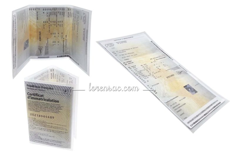 Pochette carte grise transparente souple