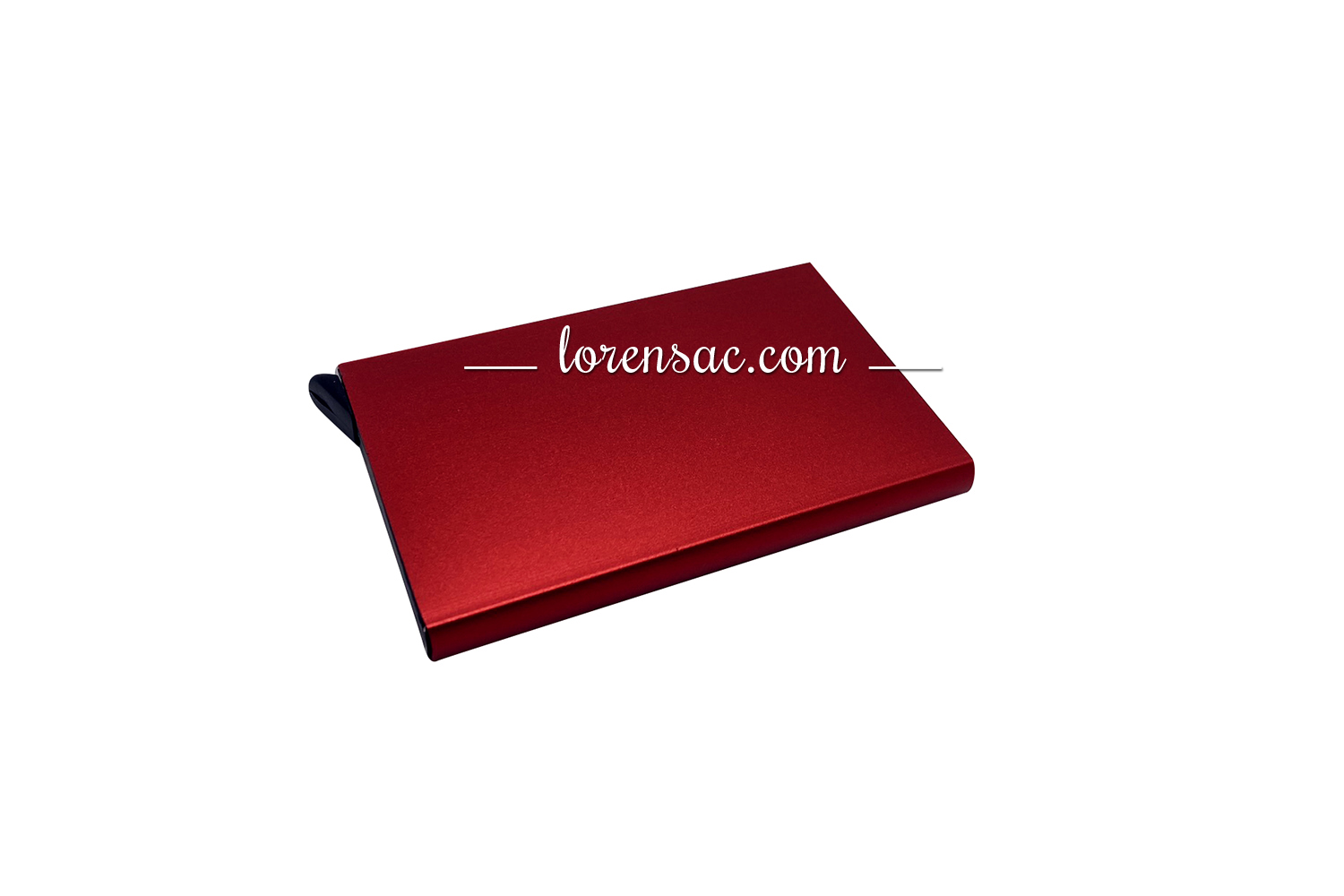 Porte carte bancaire automatique rouge aluminium