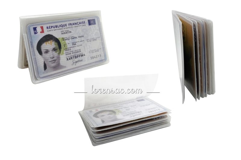 Porte carte bancaire d'identité plastique souple transparent