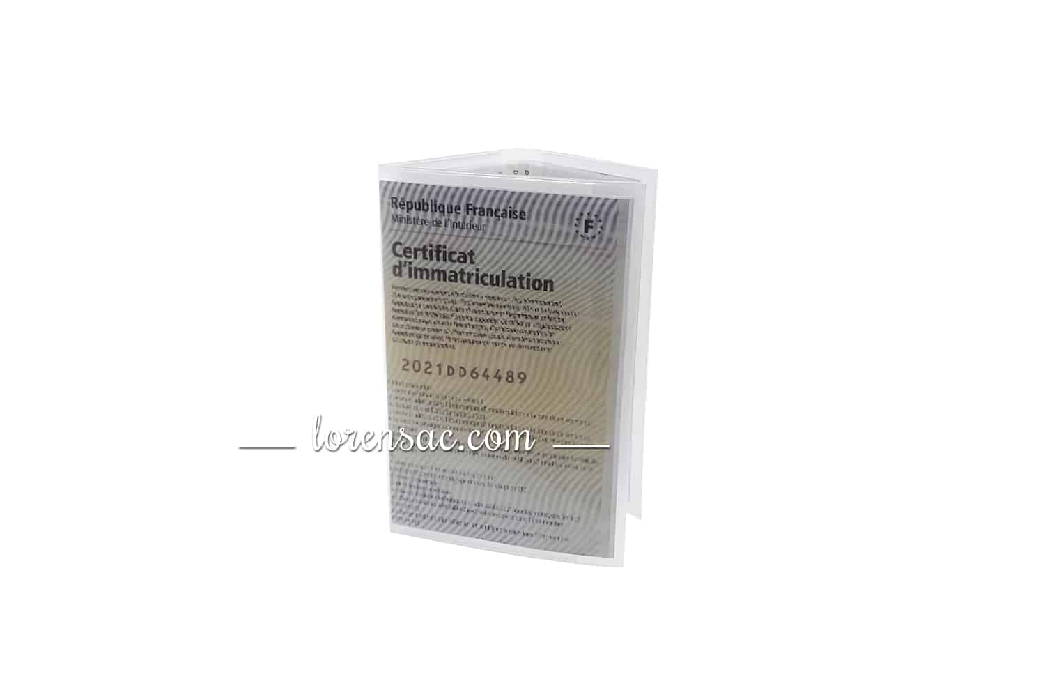 Protection carte grise plastique transparent