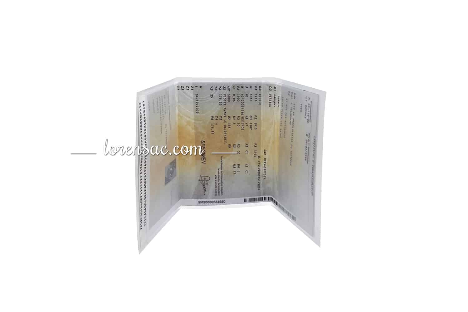 Protège carte grise transparent plastique