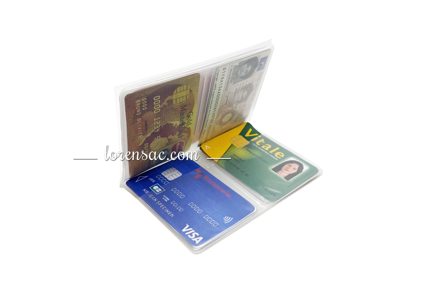 Protège transparent carte bancaire identité en plastique