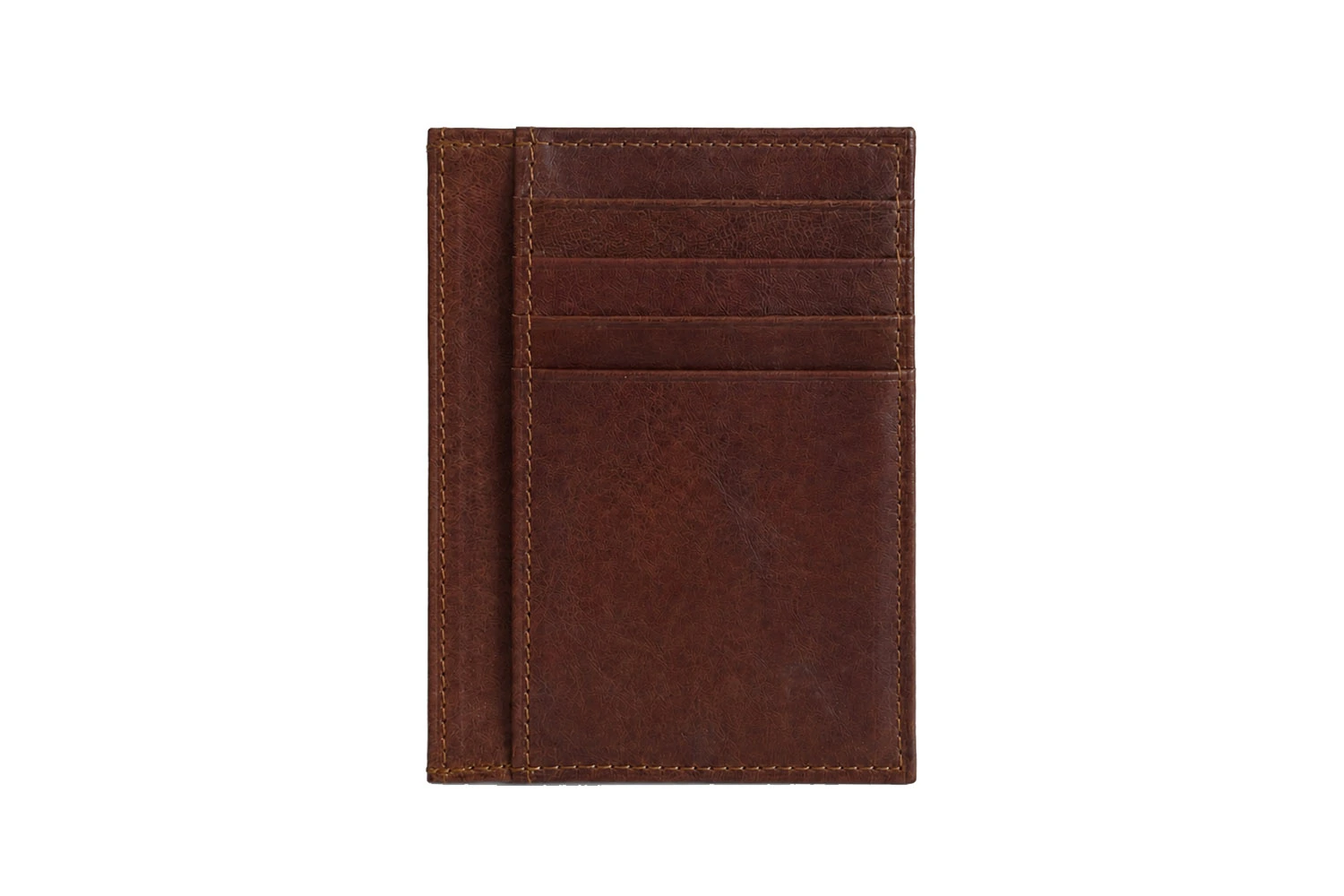 Porte carte personnalisé en cuir véritable coloris marron