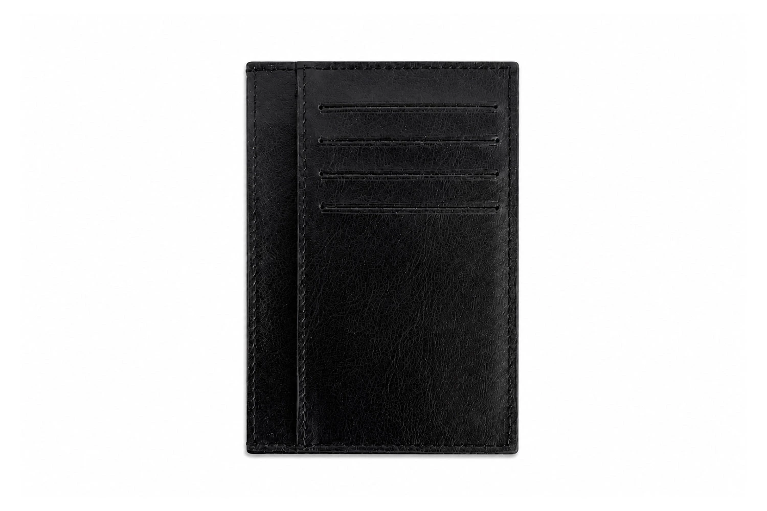 Porte carte personnalisé en cuir véritable coloris noir